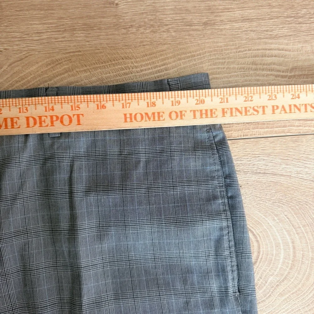 Ralph‎ Lauren Dress Pants Mens 40x30 Gray Glen Plaid Cuffed Flat Front Polyester